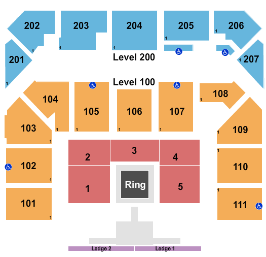Entertainment & Sports Arena Wrestling Seating Chart