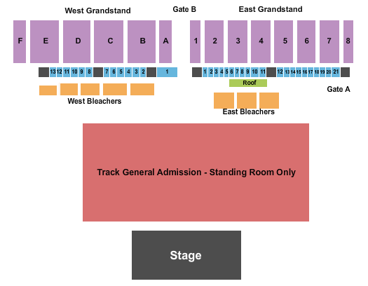 Erie County Fairgrounds in Hamburg GA Track/GA GS & Bleachers Seating Chart