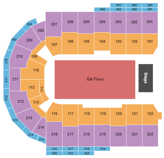Erie Insurance Arena Endstage GA Seating Chart