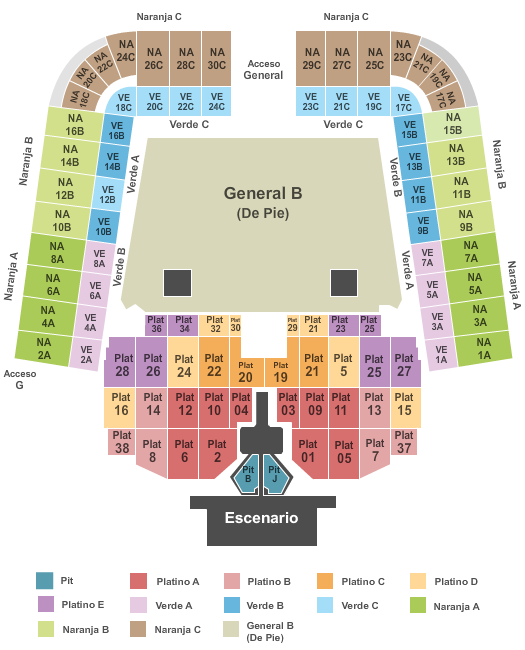 Estadio GNP Seguros - Mexico City Justin Beiber Seating Chart