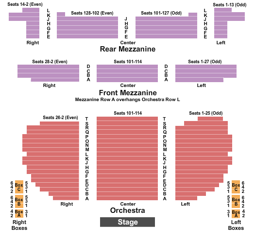 Eugene O'Neill Theatre Seating Map