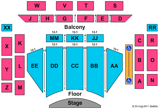 Evansville Coliseum End Stage Seating Chart
