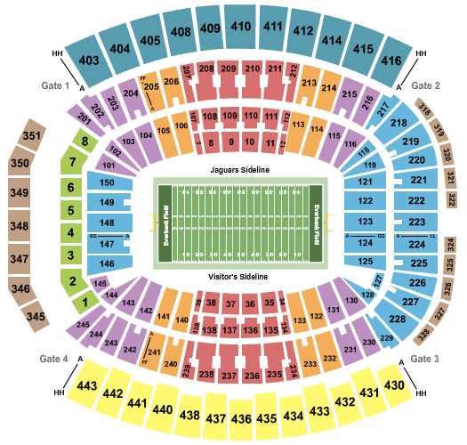 Everbank Field Seating Chart Georgia Florida Game