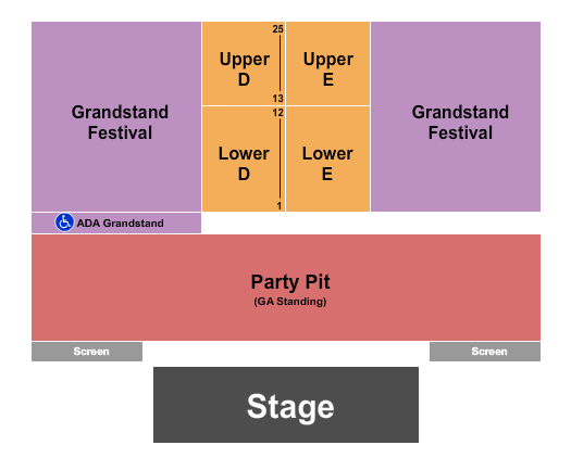Evergreen State Fair Endstage GA Pit Seating Chart