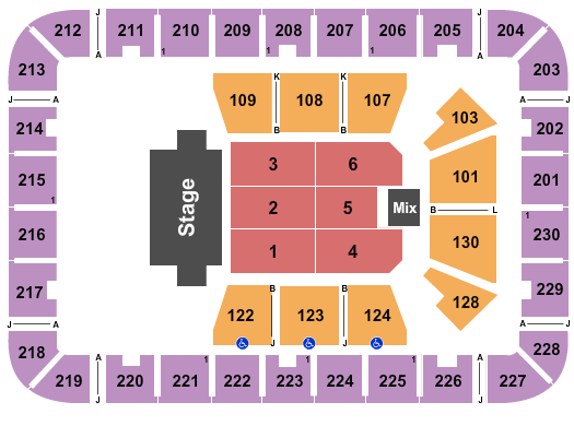 seating chart for ExploreAsheville.com Arena at Harrah's Cherokee Center - Endstage - eventticketscenter.com