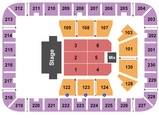 ExploreAsheville.com Arena at Harrah's Cherokee Center Endstage Seating Chart