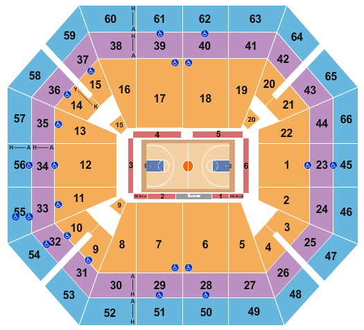 ExtraMile Arena Basketball - Globetrotters Seating Chart