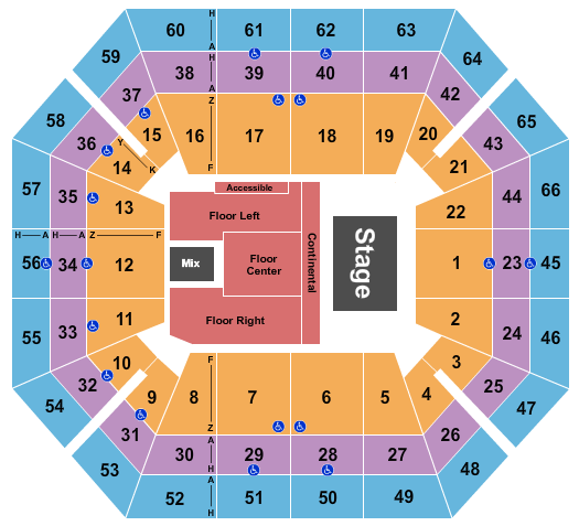 ExtraMile Arena End Stage Seating Chart