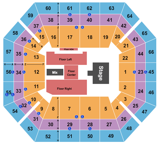 Taco Bell Arena Floor Seating Chart