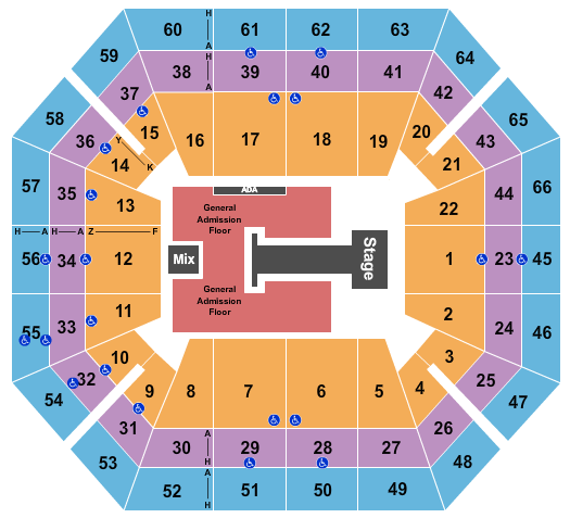 ExtraMile Arena Shinedown Seating Chart