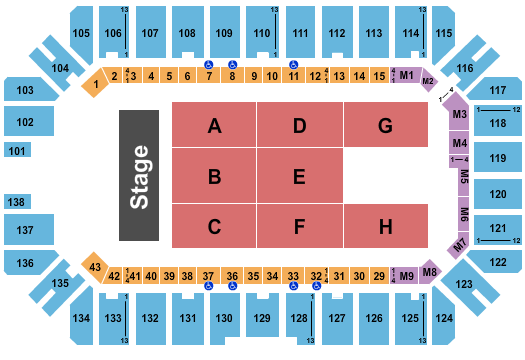 Extraco Events Center End Stage 2 Seating Chart
