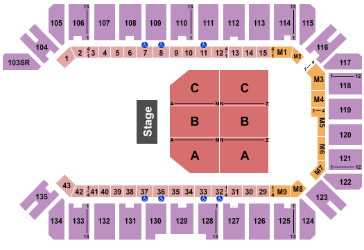 Extraco Events Center Half Floor Seating Chart