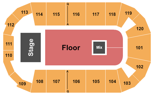 F&M Bank Arena Endstage GA Floor Seating Chart