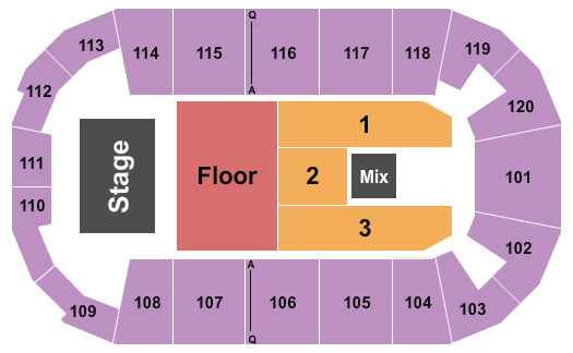 F&M Bank Arena Endstage Seating Chart