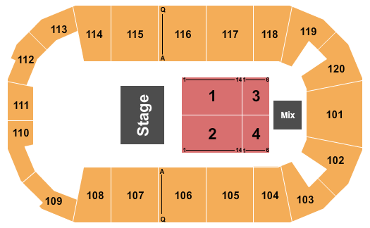 F&M Bank Arena Next Event Seating Chart