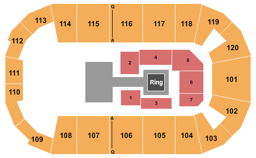 F&M Bank Arena Wrestling - AEW Seating Chart