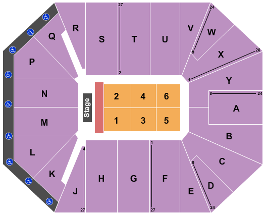 FAMU Al Lawson Multipurpose Center & Teaching Gymnasium Concert Seating Chart