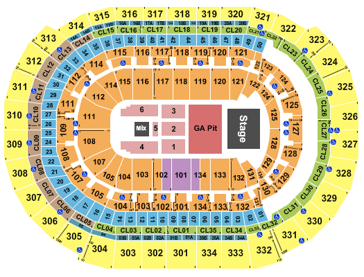 Amerant Bank Arena Endstage GA Pit Seating Chart