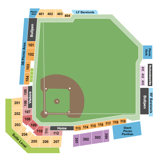 FNB Field Baseball Seating Chart