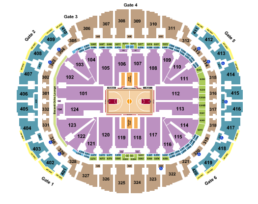 seating chart for FTX Arena - Basketball Rows - eventticketscenter.com