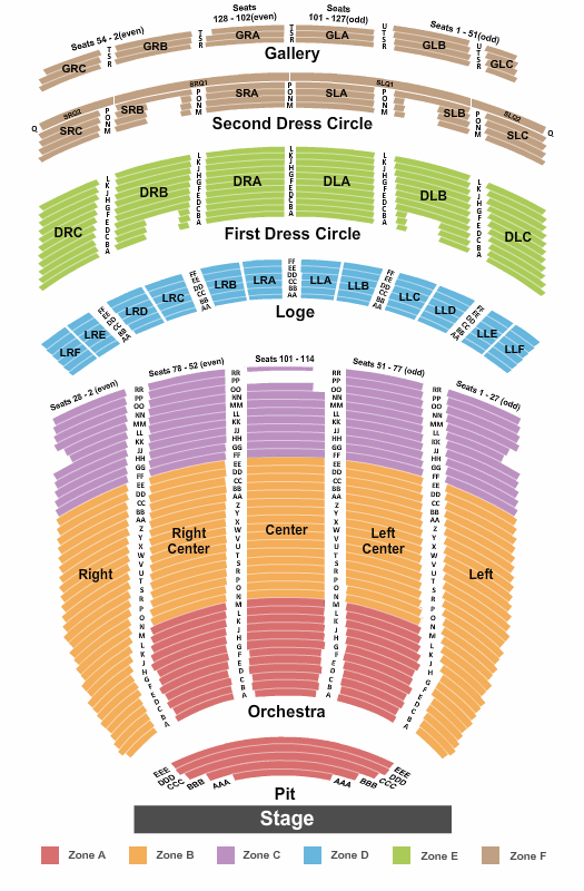 Fox Theatre Atlanta Seating Chart With Seat Numbers