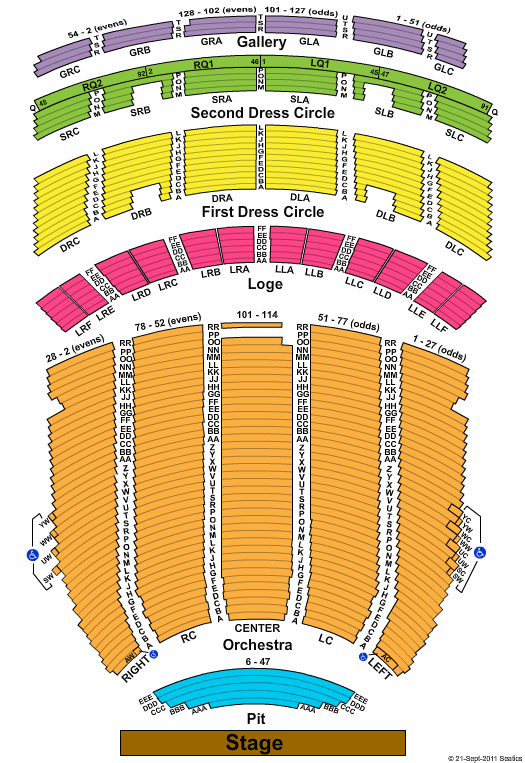 Fabulous Fox Theatre - Atlanta Endstage Pit Seating Chart