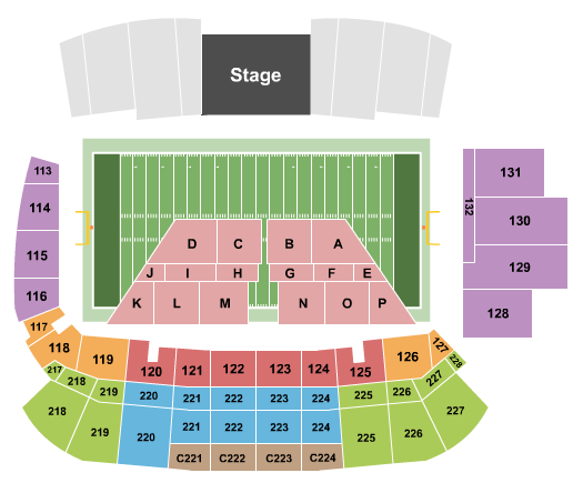 Tom Benson Hall of Fame Stadium Tim McGraw Seating Chart