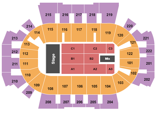 Family Arena Endstage-3 Seating Chart