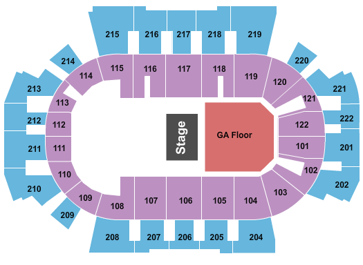 Family Arena Half House GA Flr Seating Chart