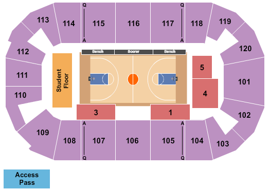 F&M Bank Arena Basketball - Austin Peay Seating Chart