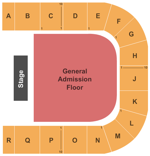 Fargo Civic Memorial Auditorium Endstage GA Floor Seating Chart