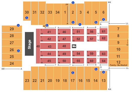Fargodome End Stage Seating Chart