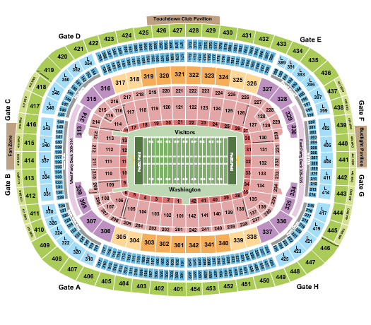 fedex field seating view