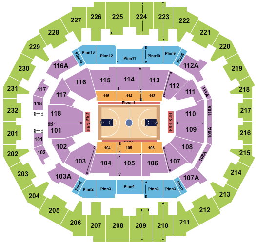 Fedex Forum Seating Chart Seating Maps Memphis