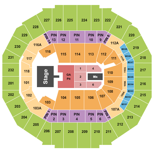 Seatmap for fedexforum