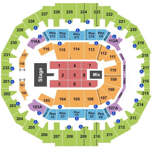 FedExForum Pentatonix 2 Seating Chart