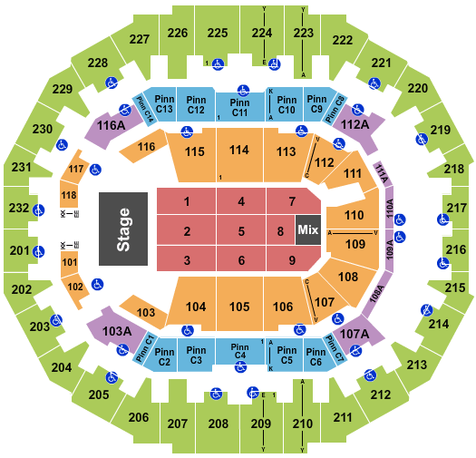 FedExForum The Millennium Tour Seating Chart