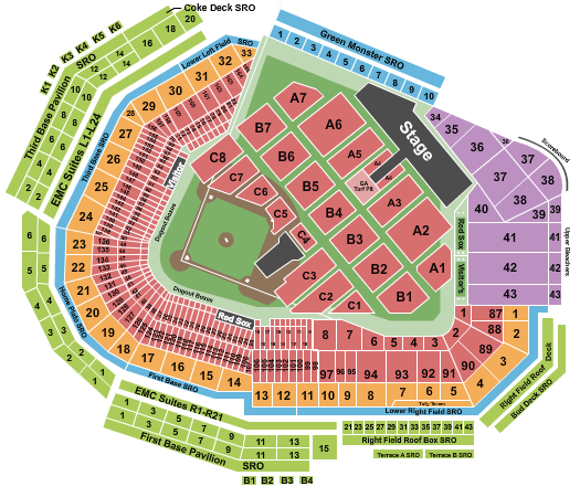 Fenway Park Seating Chart Seat Maps Boston
