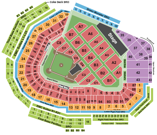 Seating Chart For Zac Brown At Fenway Park