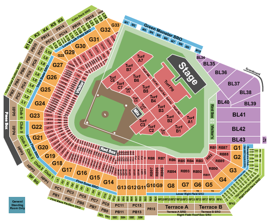 Fenway Park Blink 182 Seating Chart