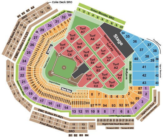 Fenway Park Dead and Company Seating Chart
