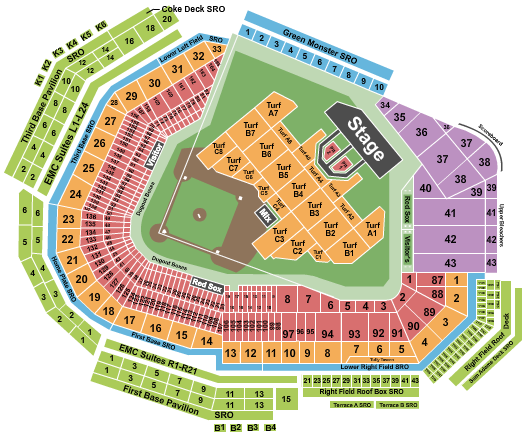 Fenway Park Def Leppard Seating Chart