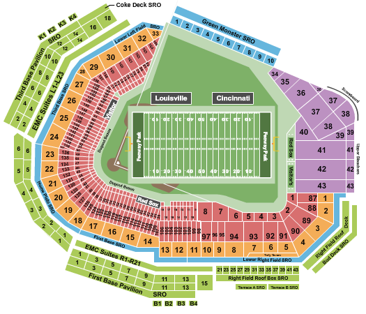 Fenway Park Football - Fenway Bowl Seating Chart