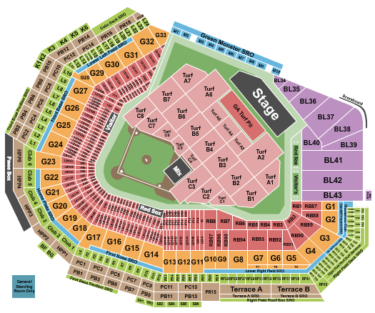 Fenway Park Foo Fighters Seating Chart