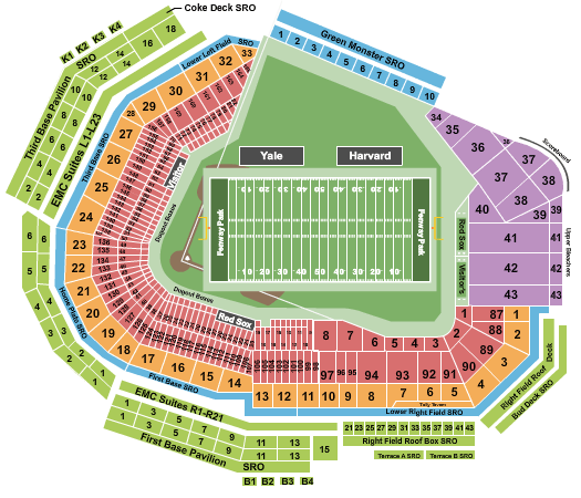 Fenway Park Seating Chart For Football