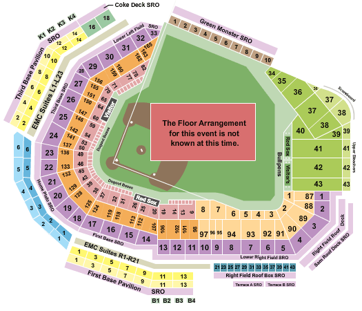 Fenway Park Seating Chart With Numbers