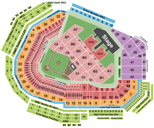 Fenway Park - Kane Brown 2024 Seating Chart | Cheapo Ticketing