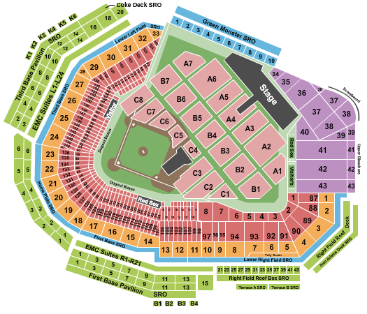 Fenway Park Maroon 5 Seating Chart