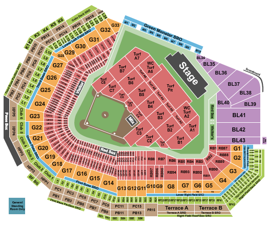 Pearl Jam Fenway Park Seating Chart