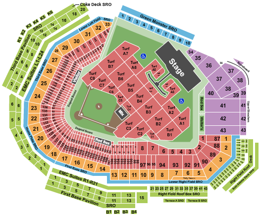 Fenway Park Pink Seating Chart